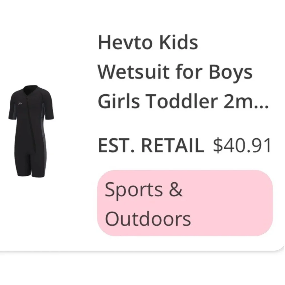 Hevto Kids Wetsuit Shorty 2mm Neoprene Front Zip Black‎ Gray Size 10 Boys Girls